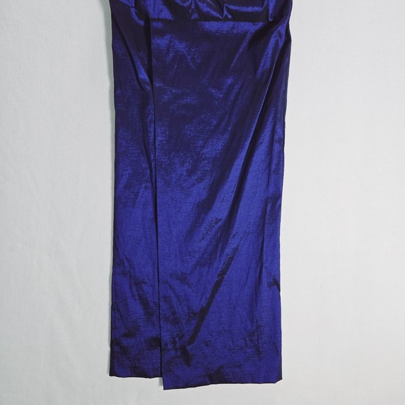 Xscape Dress Womens Gown Formal Evening Off Shoulder Stretch Blue Slit‎ Size 4 - Picture 9 of 16